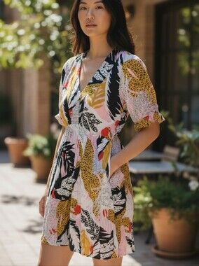 Dagg & Stacey Tropical Print Light Fabric Summer Dress
